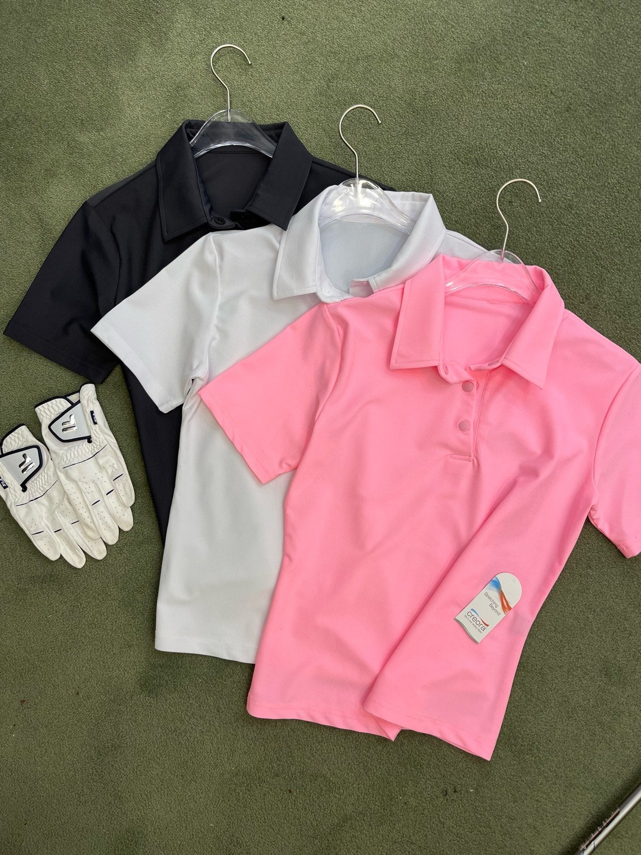 Ribbed Short Sleeve Polo Shirt