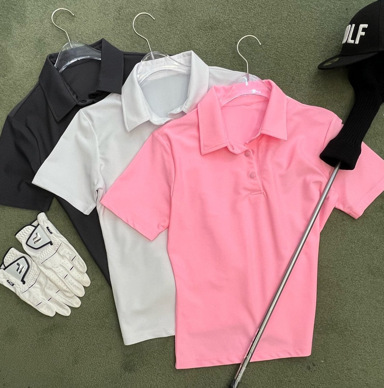 Ribbed Short Sleeve Polo Shirt
