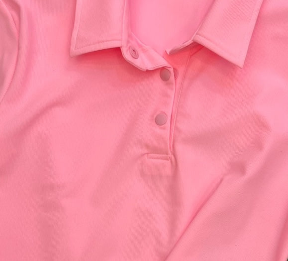 Ribbed Short Sleeve Polo Shirt
